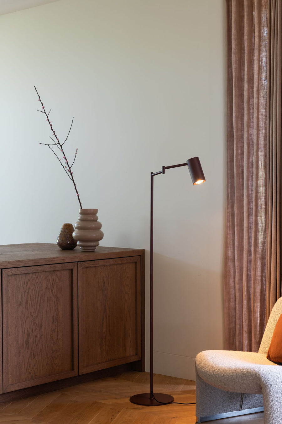 Vloerlamp Bilbao, burgundy