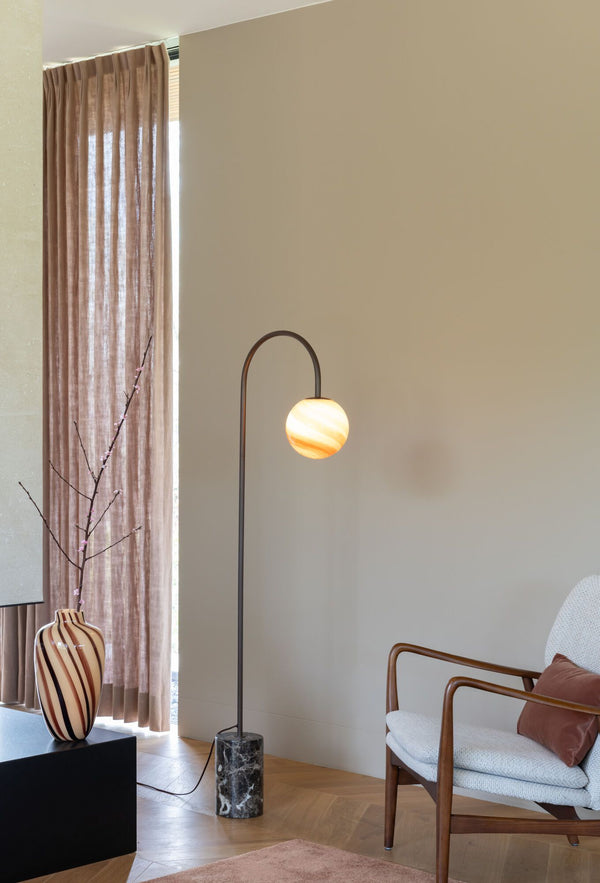 Vloerlamp Tivoli, bruin