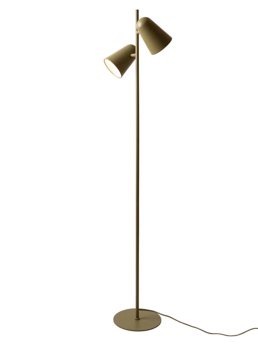 Vloerlamp Salamanca 2-kap, olijfgroen