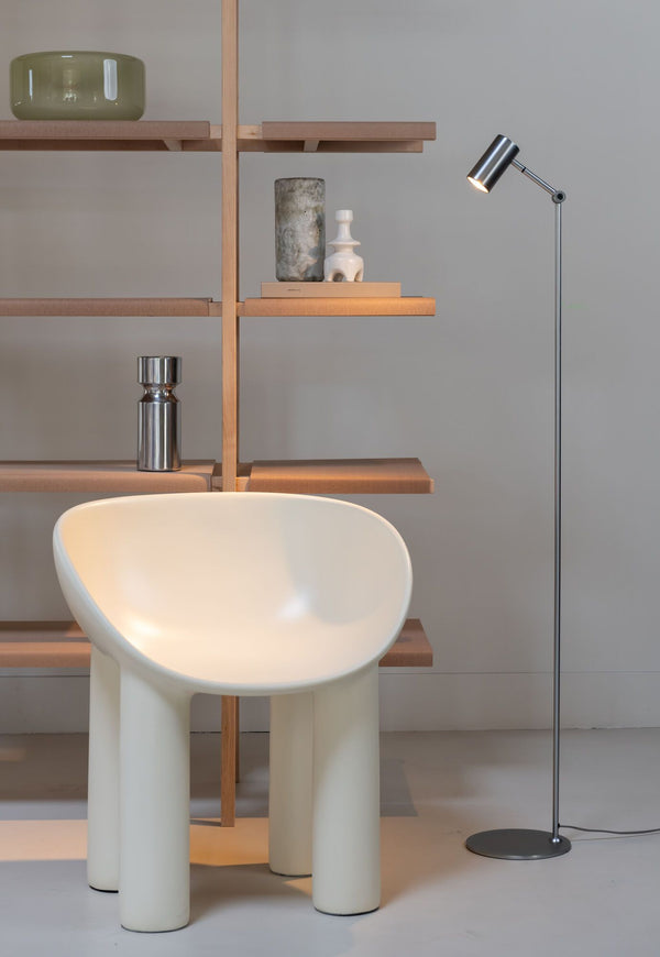 Vloerlamp Montreux, nickel finish
