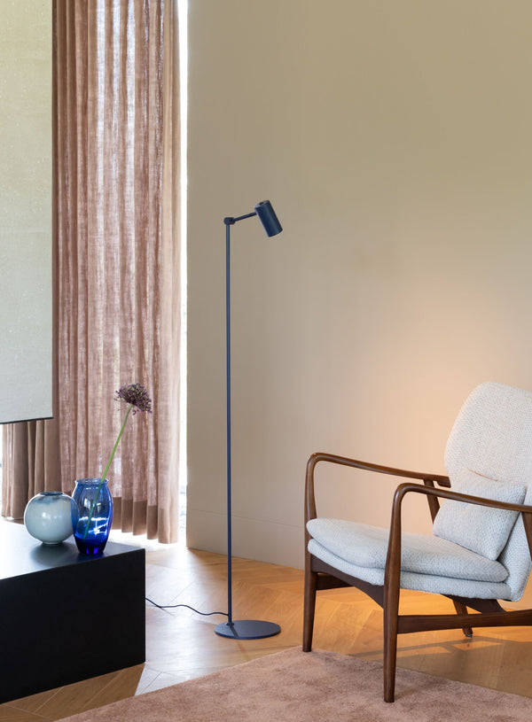 Vloerlamp Montreux, donker blauw