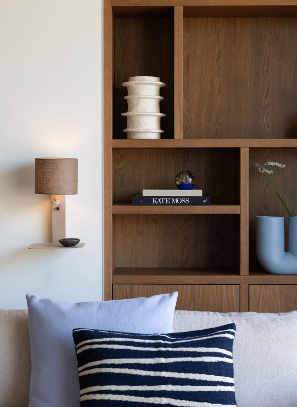 Wandlamp Florence zand/kap 1815 linnen donker