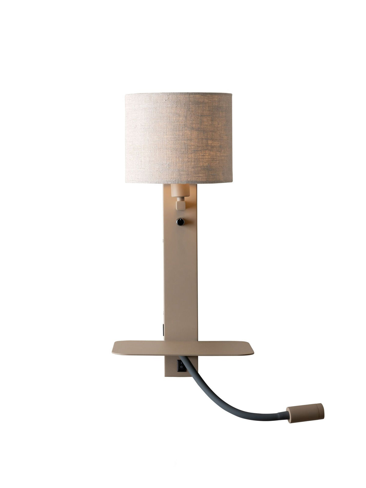 Wandlamp Florence+leeslamp zand/kap 1815 linnen licht