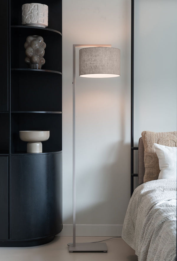 Vloerlamp Boston zand/kap 3220 linnen donker