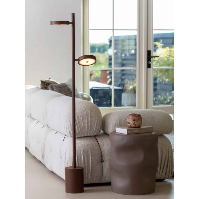 Vloerlamp Okinawa bruin met LED