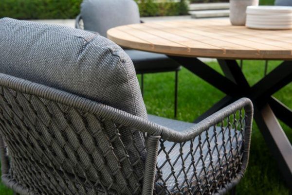 Rocha dining chair alu dark grey/rope dark grey/mixed grey
