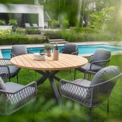 Rocha dining chair alu dark grey/rope dark grey/mixed grey