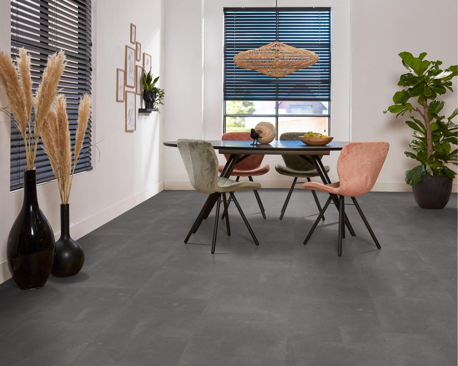 PVC Tours Silent Rigid Click dark grey á 1,65 m² per pak