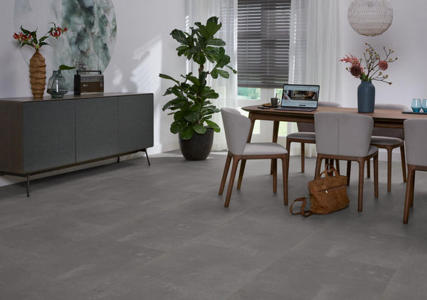PVC Tours Silent Rigid Click dark grey á 1,65 m² per pak