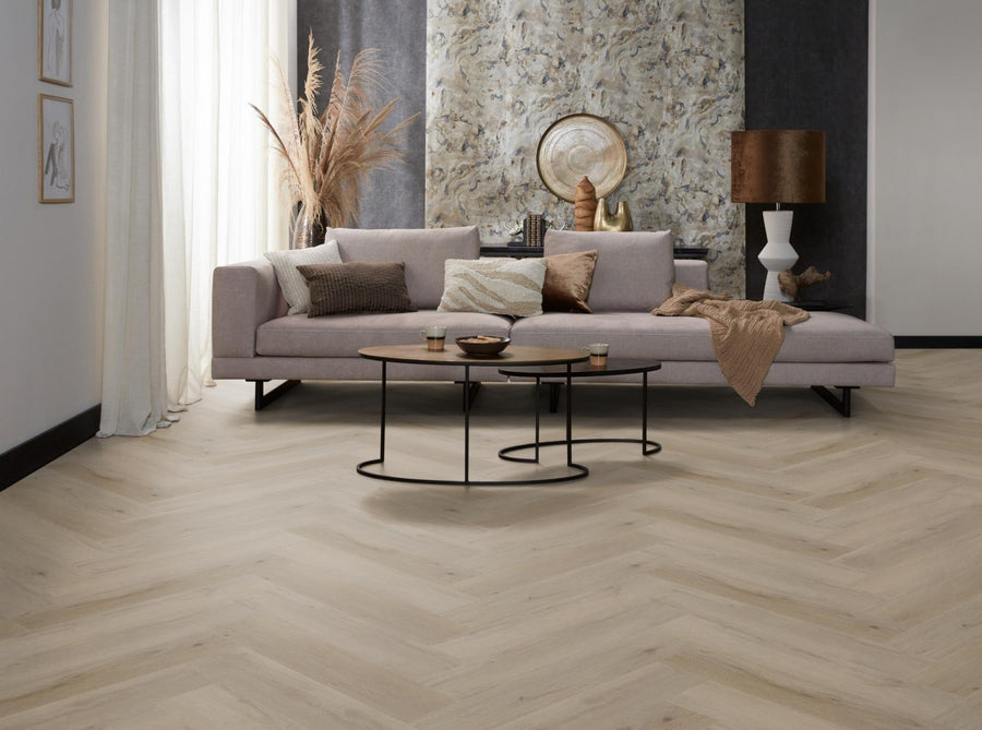 PVC Vernon Visgraat Dryback Light oak á 1,90 m² per pak
