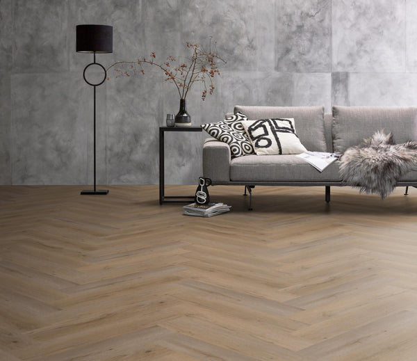 PVC Vernon Visgraat Dryback Natural oak á 1,90 m² per pak