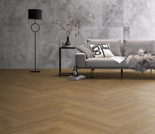 PVC Vernon Visgraat Dryback Dark oak á 1,90 m² per pak