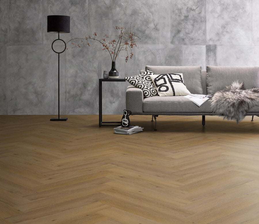 PVC Vernon Visgraat Dryback Dark oak á 1,90 m² per pak