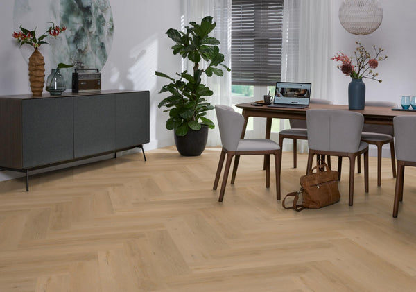 PVC Vernon Visgraat Dryback Warm oak á 1,90 m² per pak
