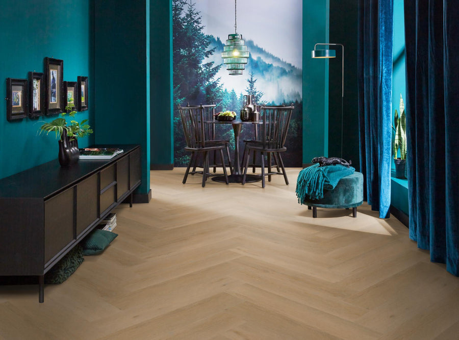 PVC Vernon Visgraat Dryback Warm oak á 1,90 m² per pak