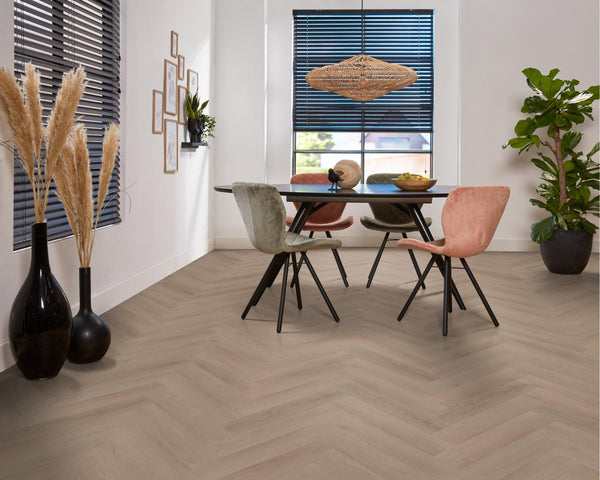 PVC Bordeaux Visgraat Dryback Dark oak á 1,87 m² per pak