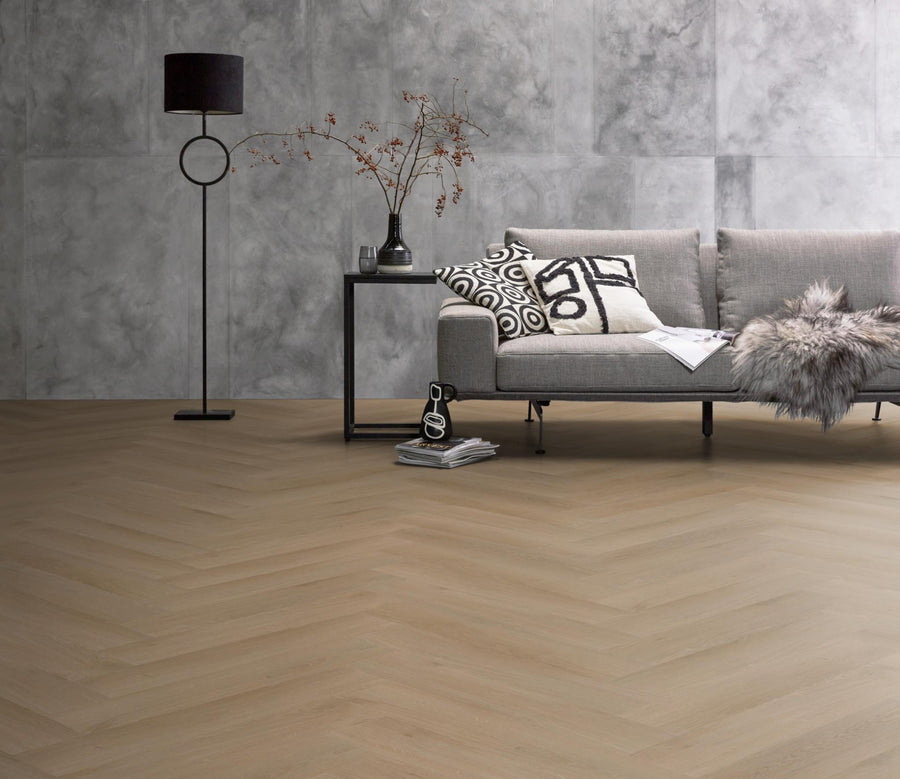 PVC Bordeaux Visgraat Dryback Natural oak á 1,87 m² per pak