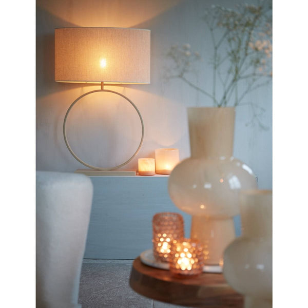 Kap ovaal recht smal 58-24-32 cm BRESKA parel wit