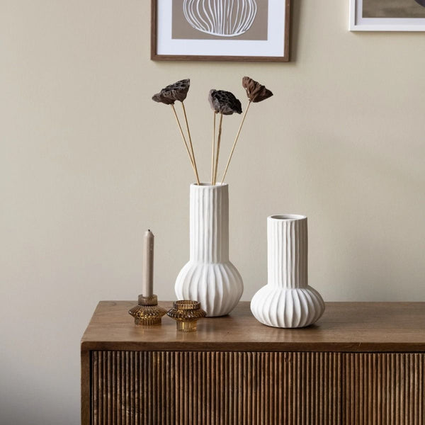 Vase deco ?14x26 cm FEYO ceramics cream