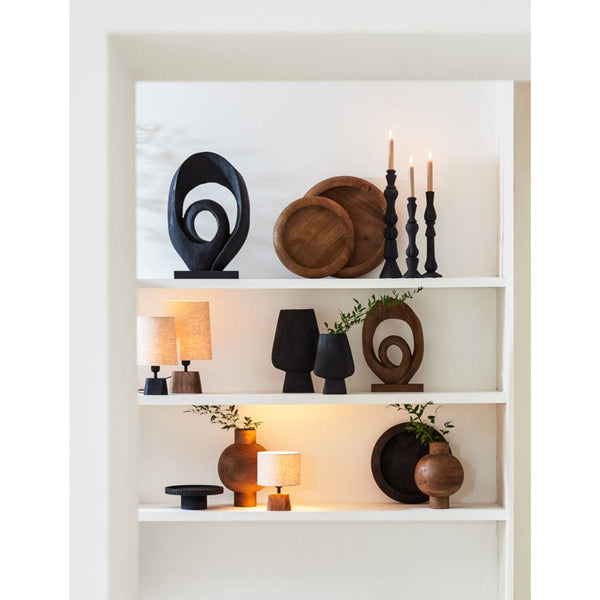 Lampvoet 11x9x19 cm kardan hout donker bruin