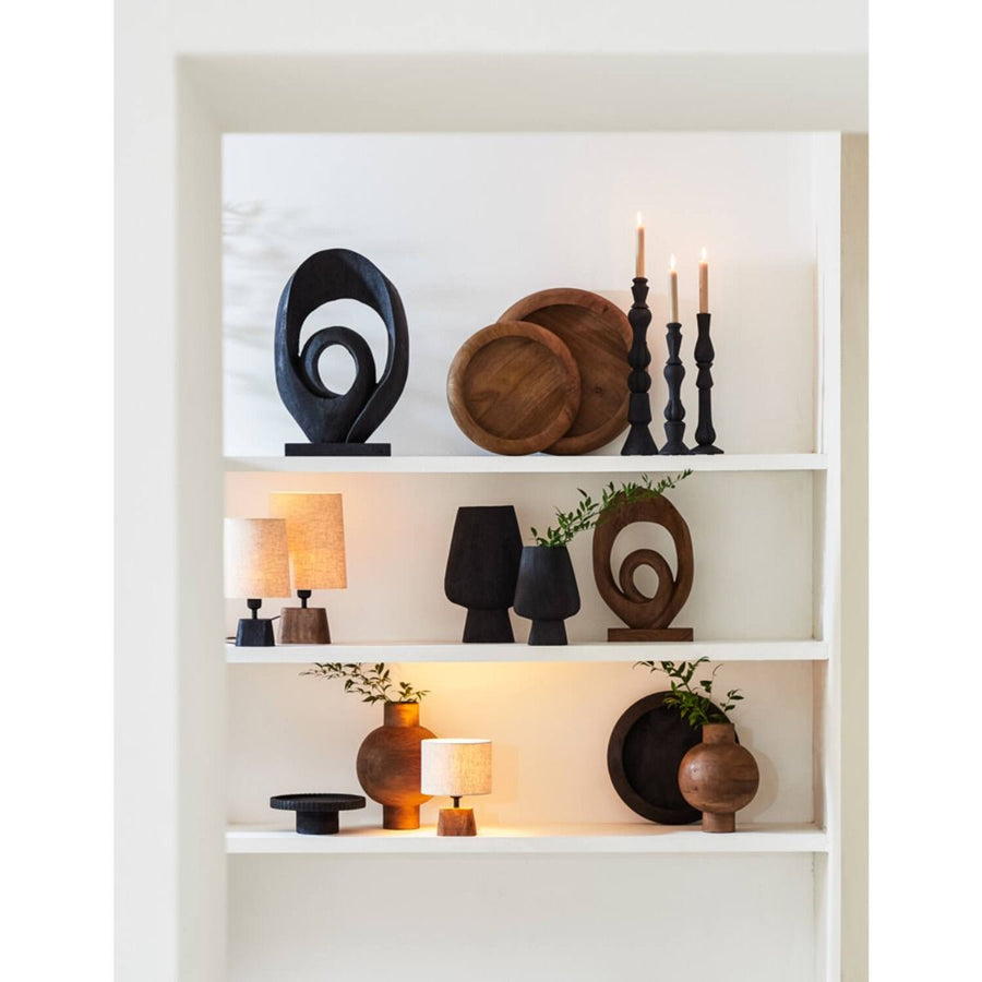 Lampvoet 11x9x19 cm kardan hout donker bruin