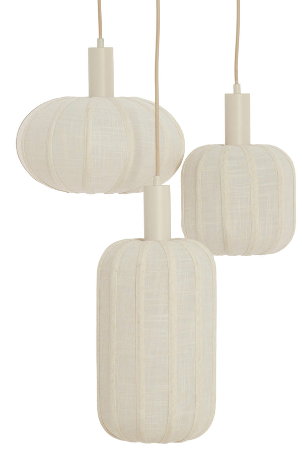 Hanging lamp 3L ?38x34 cm TUFIA linen cream