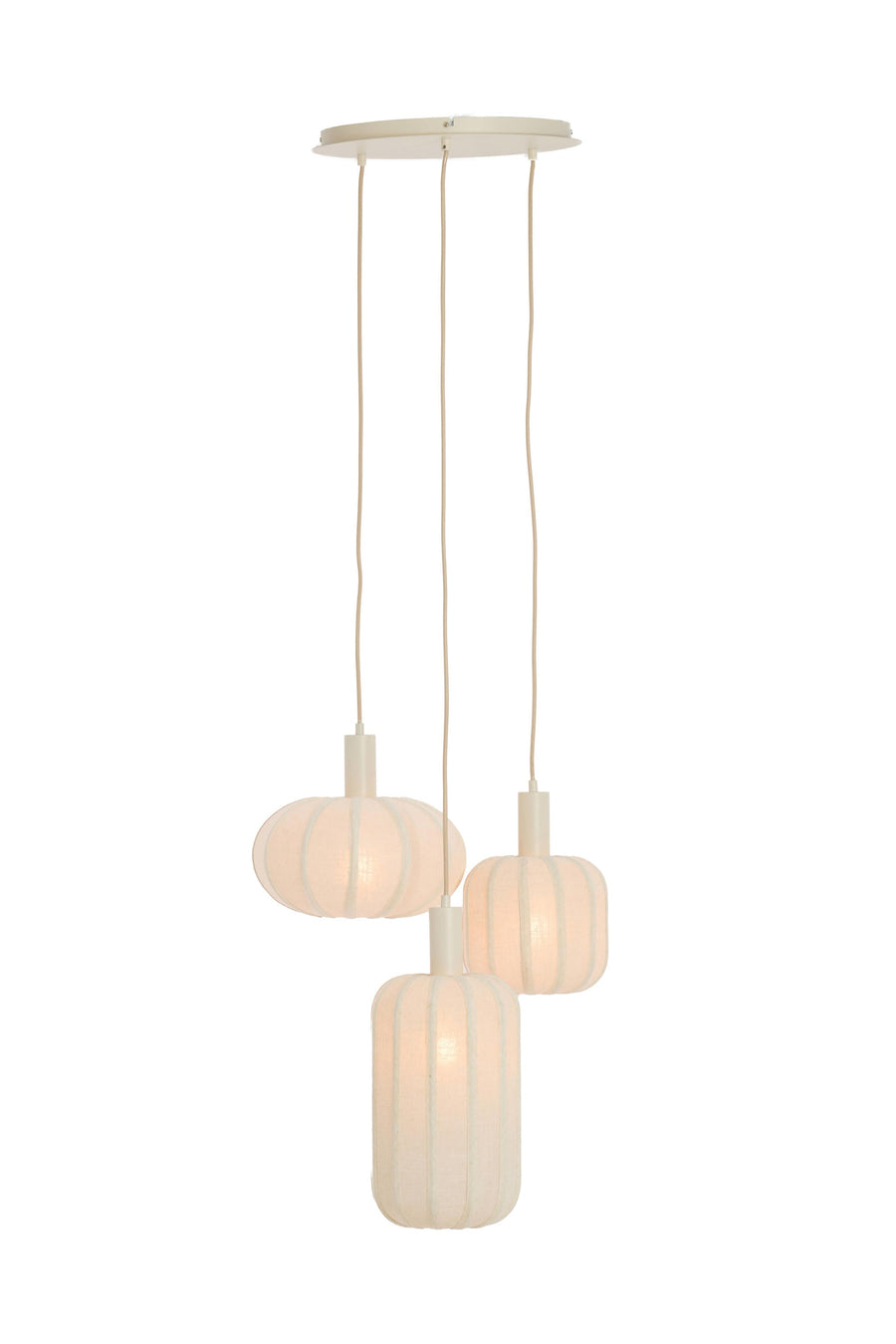 Hanging lamp 3L ?38x34 cm TUFIA linen cream