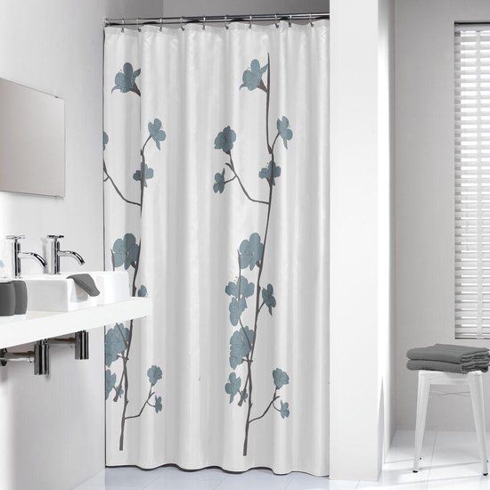 Orchid Douchegordijn 180x200 cm Polyester Blauw