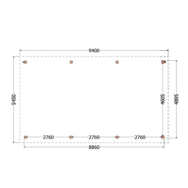 Buitenverblijf Toscane 9400x5450x2600mm (bxdxh)