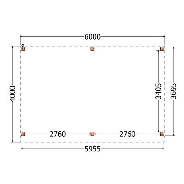 Buitenverblijf Refter XL 6000x4000x2600mm (bxdxh)