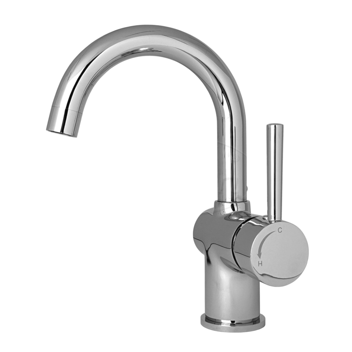 Chrome Angely wastafelmengkraan met drb. uitloop & cold start functie