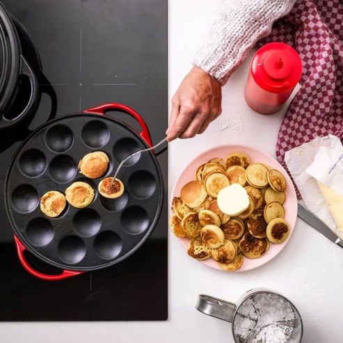 Bourgogne chili red poffertjespan 25 cm 16 poffertjes