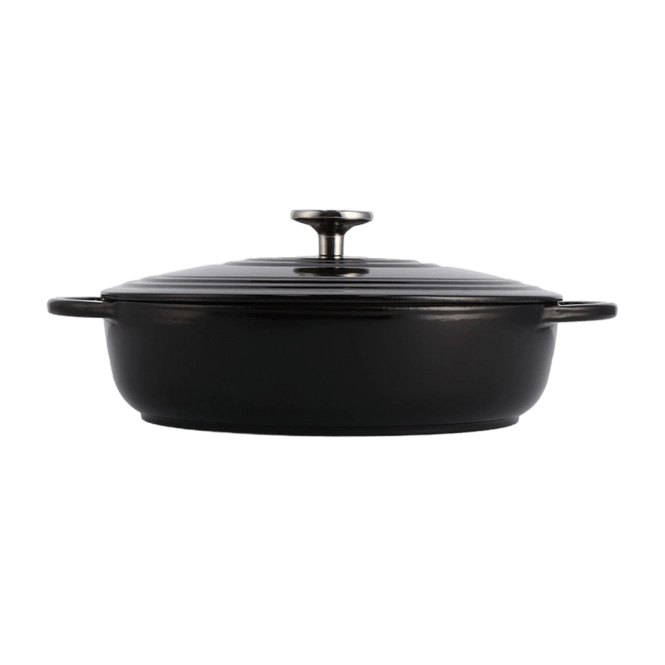 Bour castiron ind cvd low dutch 28cm/4l/jet black
