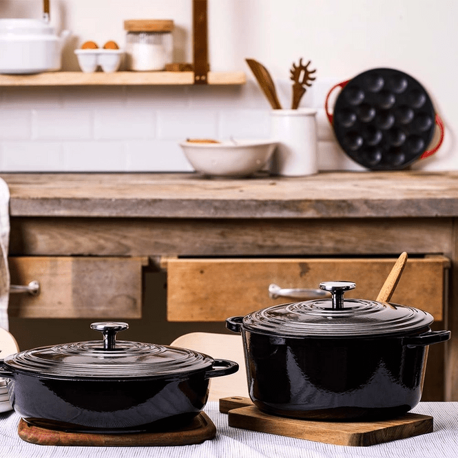 Bour castiron ind cvd low dutch 28cm/4l/jet black