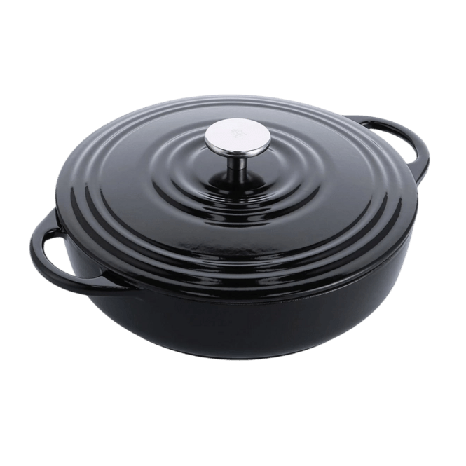 Bour castiron ind cvd low dutch 28cm/4l/jet black
