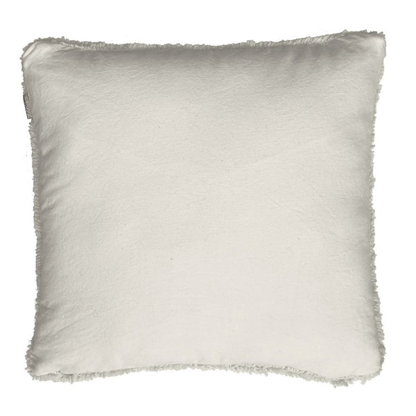Tufted solid cushion ivory white