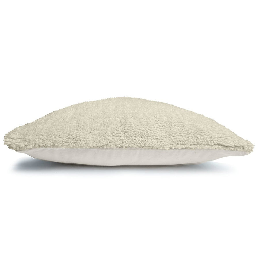 Tufted solid cushion ivory white