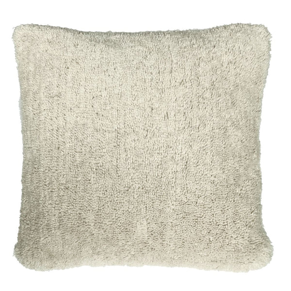 Tufted solid cushion ivory white