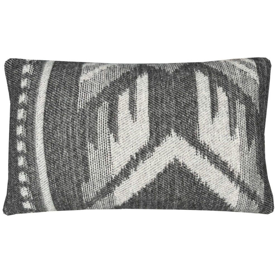 Mochica wool cushion black ornament rectangle