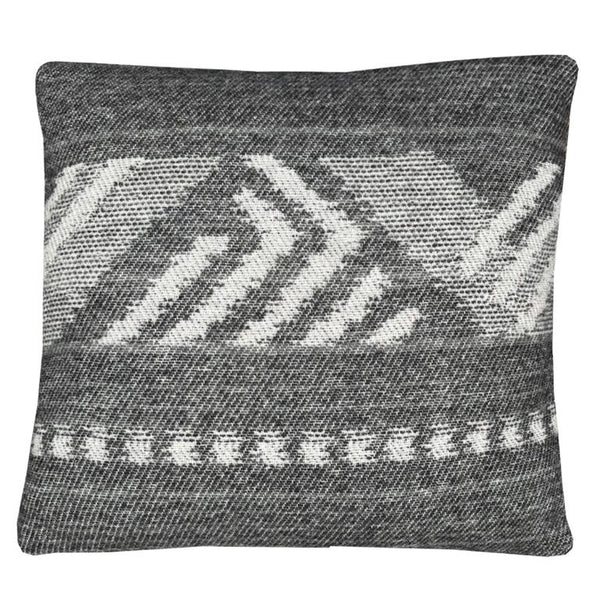 Mochica wool cushion black ornament square