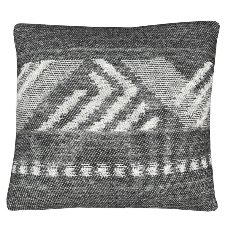 Mochica wool cushion black ornament square