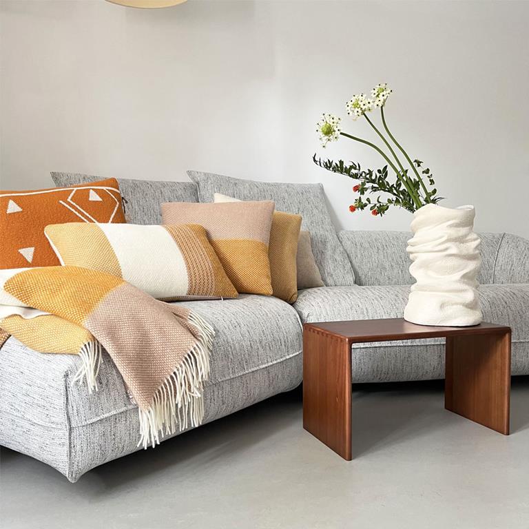 Festivity wool cushion yellow rectangle