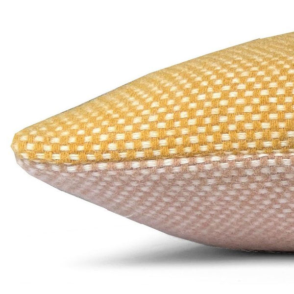 Festivity wool cushion yellow offwhite square