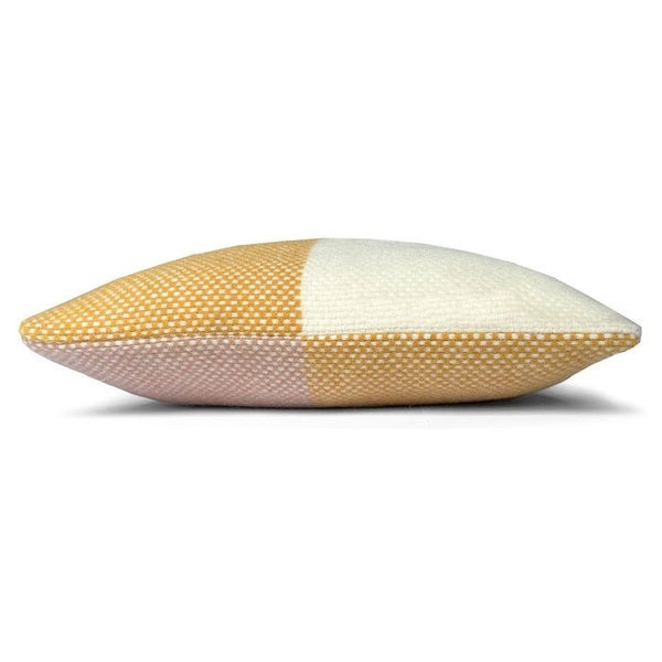 Festivity wool cushion yellow offwhite square