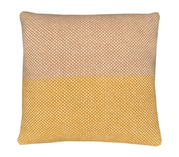 Festivity wool cushion yellow offwhite square