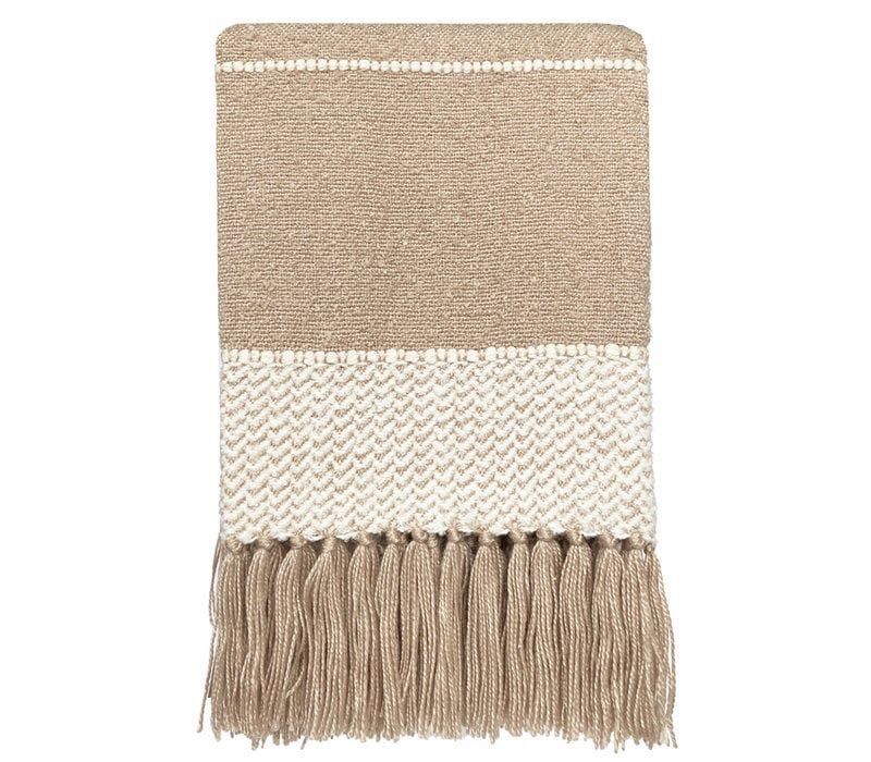 Berber oat beige throw