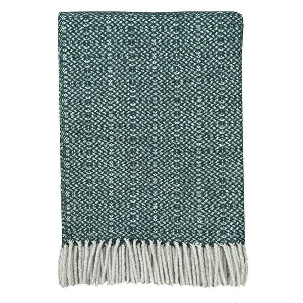 Pine green structure recycled wool throw