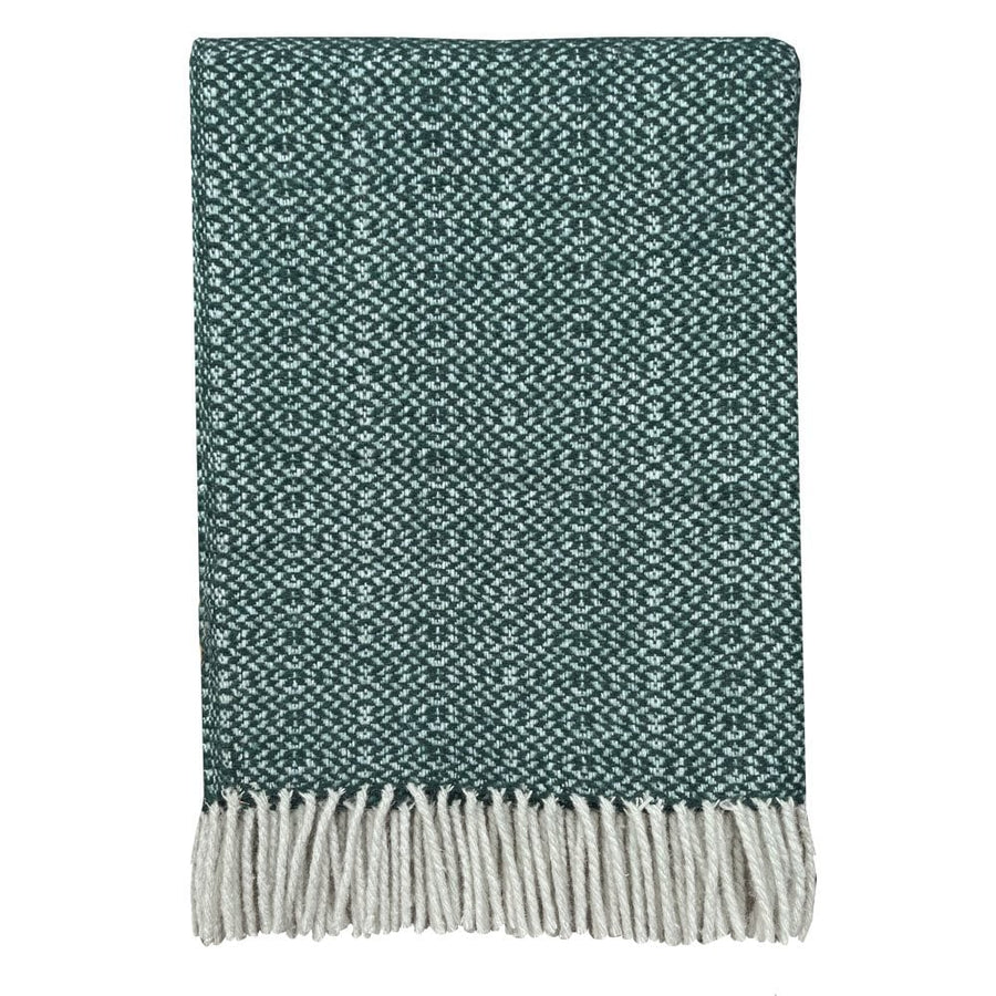 Pine green structure recycled wool throw