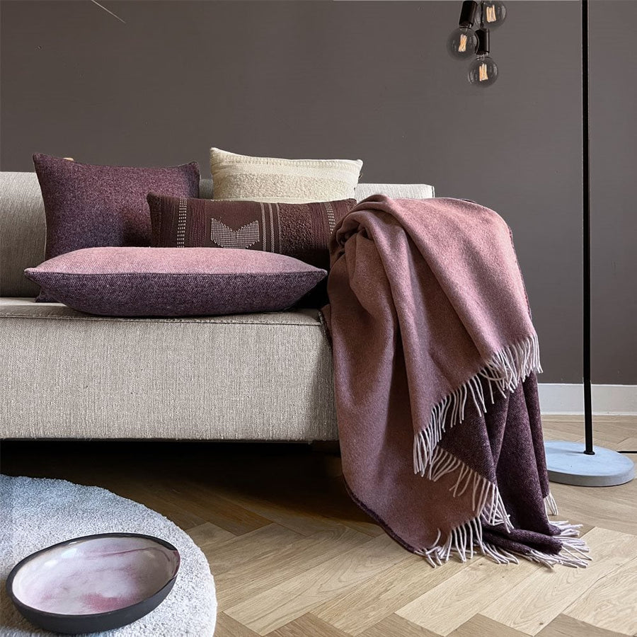 Rosewood double face recycled wool rectangle cushion