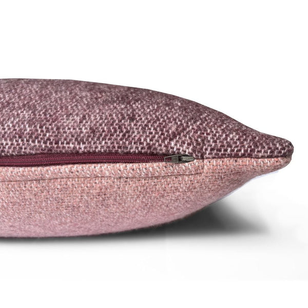 Rosewood double face recycled wool square cushion